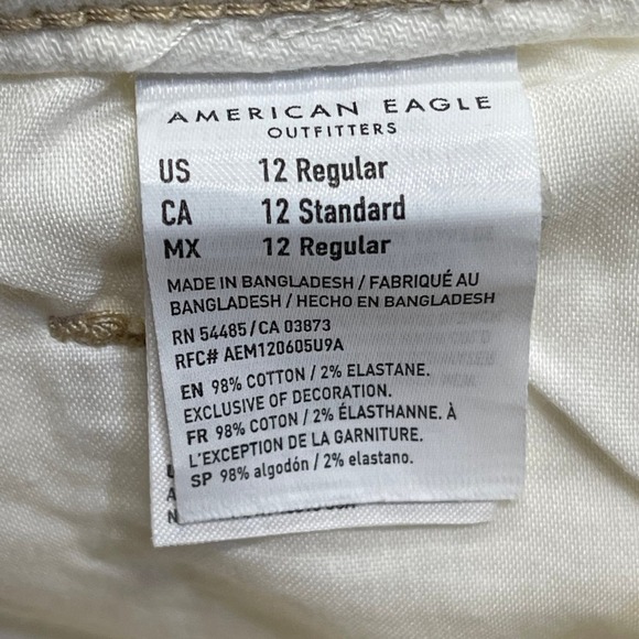American Eagle womens mom jeans sz 12R high waist off white distress denim retro - Picture 12 of 12